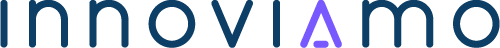Logo con la scritta "innoviamo" in blu e viola.